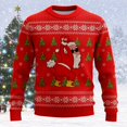 thumbnail image 2 of XIAOCHA Men's Crew Neck Sweatshirt Funny Santa Graphic Print Holiday Winter Pullover Top, Red, Sizes XXXXXL, 2 of 4