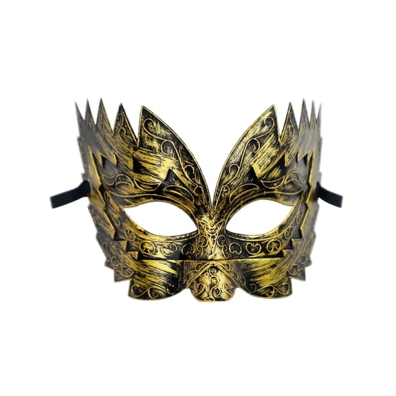 Black and Gold Masquerade Mask, Vintage Carved Metal Half Face Mask for Masquerade Party, Halloween Accessory for Men, 1 Pack Gold Masquerade Mask