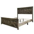 thumbnail image 6 of Home Design Niles King Panel Bed Frame with X-Shaped Panel Design and Rustic Wood Finish, Brown, Easy Assembly, 6 of 7