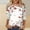 Pink, variant on Qulqfy Loose Fit Blouse for Women 3/4 Length Sleeve Casual Graphic Scoop Neck Cute Flowy Work Pleat Fall Women Tops L