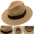 thumbnail image 4 of XmhyTop Sombrero de paja negro, protector solar para varias ocasiones, tamaño 54 - 59 cm, 1, 4 of 5