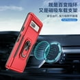 thumbnail image 4 of KOMI pour Google Pixel 7 Pro, Étui avec Protecteur d'Écran, Béquille Anneau Réglable à 360 Intégré, Armure de Protection Militaire Antichoc - Rouge/noir, 4 of 5