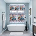 thumbnail image 5 of Independence Day Trucks Daisy Curtain Tier and Valance Set 3 Piece, Blue White Plaid 3-inch Rod Pocket Window Tier Curtains Valance for Kitchen Living Room, 5 of 9