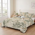 thumbnail image 2 of Twin XL Quilt Set 68''x98'', Sage Green Yellow Botanical Lightweight Summer Bedspread Coverlet Set with 2 Pillow Shams, Vintage Spring Summer Breathable All Season Quilt Bedding for Dorm/Guest Room, 2 of 9