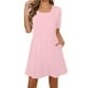thumbnail image 1 of Vestido de Verano de Manga Corta para la Impresión de las Mujeres Diseño de Cuello Redondo, Vestido Casual de Poliéster Ligero, 1 of 9
