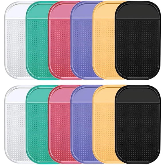 12 Pcs Diamond Painting Anti-Slip Mats, Anti Slip Tools Sticky Mat for Diamond Painting, Car Non-Slip Silicone Sticky Gel Pad (6 Colors)