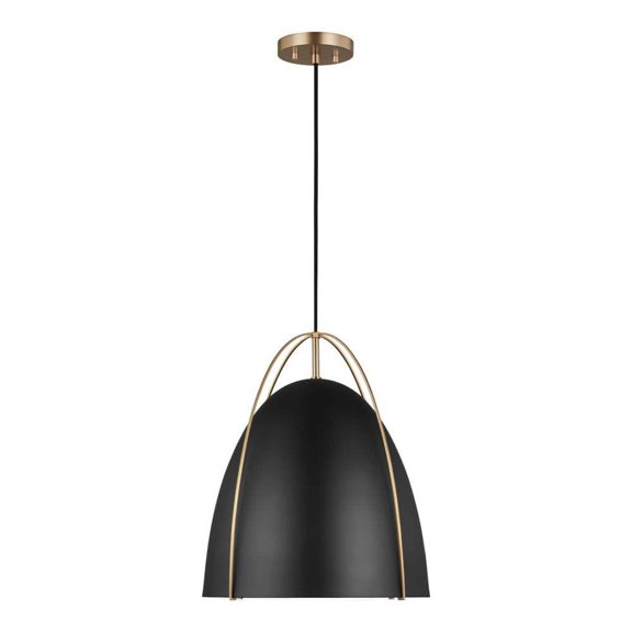 Open Box Generation Lighting 6651701 Norman 15" Wide Mini Pendant - Brass