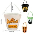 thumbnail image 2 of Halloween Baskets Canvas Halloween Buckets Halloween Trick or Treat Bags Candy Tote Buckets Pumpkin Buckets Handle for Halloween Party Favor Supplies, 2 of 3