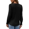 thumbnail image 5 of Ronuti Casual Long Sleeve Shirts for Women Fashion Clothing Puff Sleeve Tunic Tops with Smocked Cuffs, 5 of 7