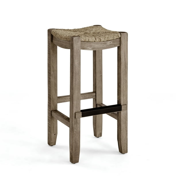 Newport 30"H Wood Bar Stool with Rush Seat