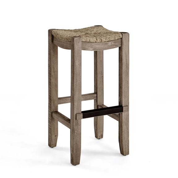 Alaterre Furniture Newport 30"H Wood Bar Stool with Rush Seat
