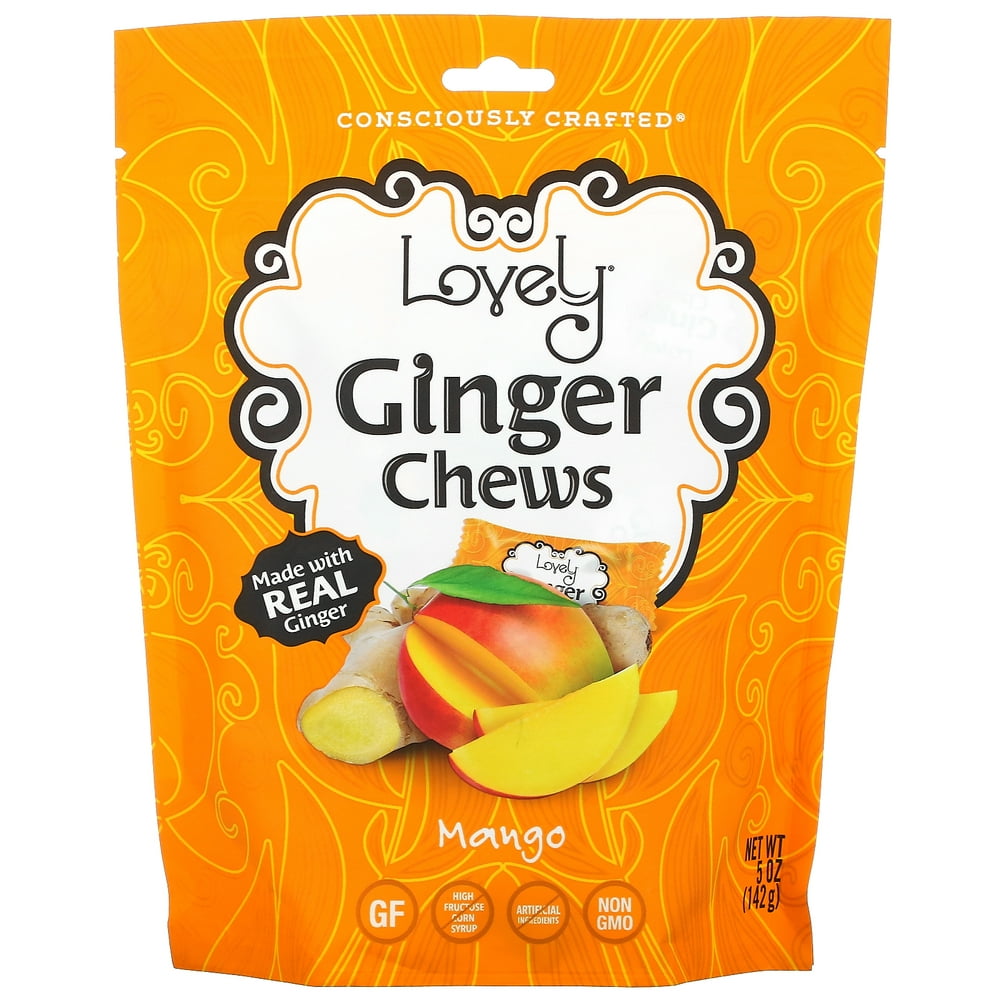 Lovely Candy Ginger Chews Mango 5 Oz 142 G 0690