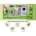 thumbnail image 6 of CL.HPAHKL Rabbit Hutch Indoor Outdoor, Two Story Rabbit Cage Bunny Cage with Waterproof Roof&Tray, Wooden Bunny House Guinea Pig Cage with Wheels for Guinea Pig Bunny Hamster Chicks, 6 of 7