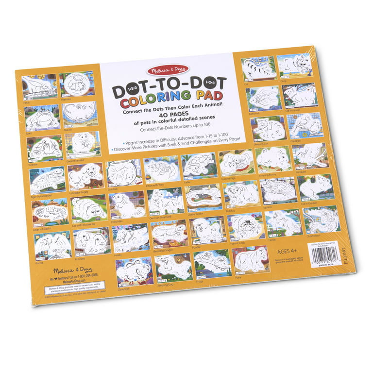 Melissa & Doug 123 Dot-to-Dot Coloring Pad - Pets