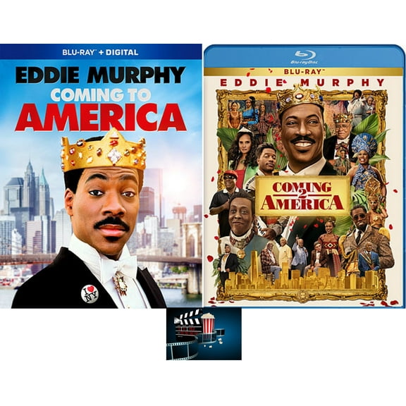 Eddie Murphy Double Feature COMING TO AMERICA ONE 1 & TWO 2 BLU RAY Set Includes Movie Take Art Card