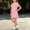 Pink, variant on ITSAME Girls School Uniform Dress Striped Print Lapel Short Sleeve Kids Fashion Comfy Midi Dress Wine Size 5T