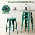 thumbnail image 3 of Vineego Modern Metal Bar Stools, Green (Set of 4), 3 of 7