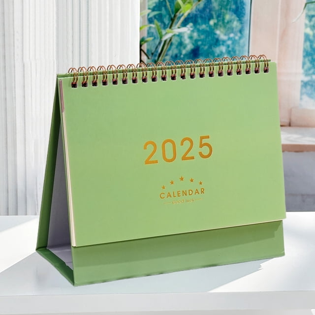 Fiudx Mini Calendario de Escritorio 2025, Plegable, Compacto para Oficina, Hogar, Agenda Diaria, Diseño Elegante, Portátil y Práctico, 19 X 16,2 X 8,5 Cm.