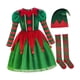 thumbnail image 3 of Disfraz de elfo navideño para cosplay, lindas medias navideñas para presentaciones en el escenario y festivales. XL para altura 140cm, 3 of 9