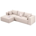thumbnail image 3 of Dextrus 107 Inch Cloud Sectional Couch, Modern Modular Sofa with L-Shape Chaise, Upholstered Sofa for Living Room Bedroom, Beige, 3 of 11