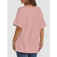 thumbnail image 4 of Women's Oversized T Shirts Short Sleeve Crewneck Summer Tops Casual Loose Basic Tee Shirts Trendy Clothes, 4 of 4