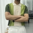 thumbnail image 3 of Nnhblu Men Polyester Short Sleeve Turndown collar Button Mens T Shirts Green XL, 3 of 9