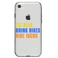 thumbnail image 1 of DistinctInk Clear Shockproof Hybrid Case for iPhone 7 8 SE (2020 Model) 4.7" Screen TPU Bumper Acrylic Back Tempered Glass Screen Protector - Eat Beer Drink Bikes Ride Tacos, 1 of 5