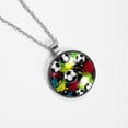 thumbnail image 4 of Football Glass Design Circle Pendant Necklace - Elegant Jewelry Piece, 4 of 5