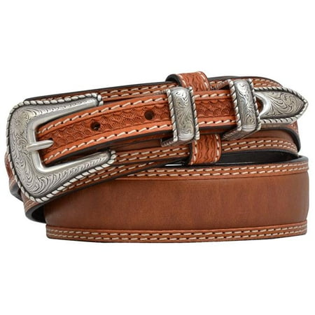 3d-belt - 3d belt mens western ranger leather overlay stitched natural ...