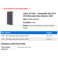thumbnail image 2 of Cabin Air Filter - Compatible with 2010 - 2018 Mercedes-Benz Sprinter 2500 2011 2012 2013 2014 2015 2016 2017, 2 of 2