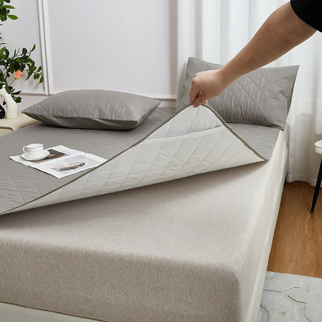 Quilted Thickened Waterproof Bed Sheet With Straps, Chemical Fiber Material Soft Gentle Texture, Dependable Waterproof Layer Secure Stable Coverage, Easy To Clean, For Bedroom Home Hotels