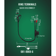 Battery Tender 081-0069-6 Battery Charger Harness Ring Terminal, 12 V