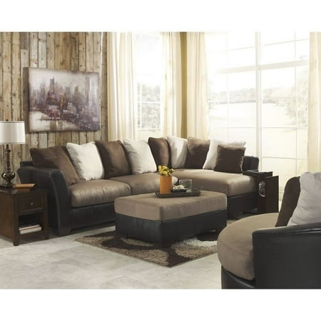 Ashley Masoli Right Faux Leather Sectional with Ottoman and Swivel