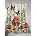 thumbnail image 5 of Shower Curtain Mushrooms Bathroom Curtains with Hooks, Waterproof Fabric Butterflies Plant Star Linen Bath Shower Curtains Set for Bathroom Bathtubs Decor 36x72 Inch, 5 of 8