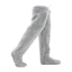 thumbnail image 2 of Calcetines largos hasta la rodilla, gruesos, cálidos y acogedores, para hombres y mujeres Gris claro, 2 of 9