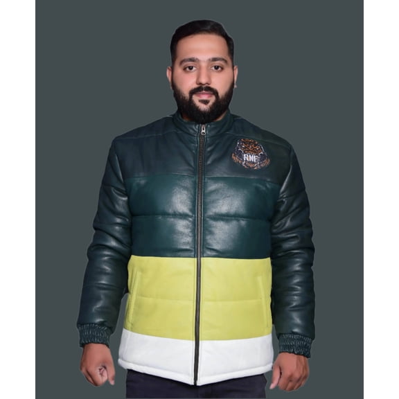 MULTICOLOR LAMBSKIN PUFF LEATHER JACKETS
