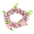 thumbnail image 5 of Unique Bargains 1 Pc Cute Rose Pearl Hair Elastic Band Pink, 5 of 5