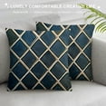 thumbnail image 3 of Ullo0ord Throw Pillow Covers, Pack of Soft Velvet Decorative Cushion Covers for Couch Sofa Home Decoration, Navy Blue, Inch 24x24in, 3 of 5