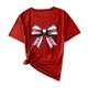 thumbnail image 1 of Camisas de Manga Corta para las Mujeres Moda Casual Impresión Cuello Redondo Suéter Tee Blusas, 1 of 7