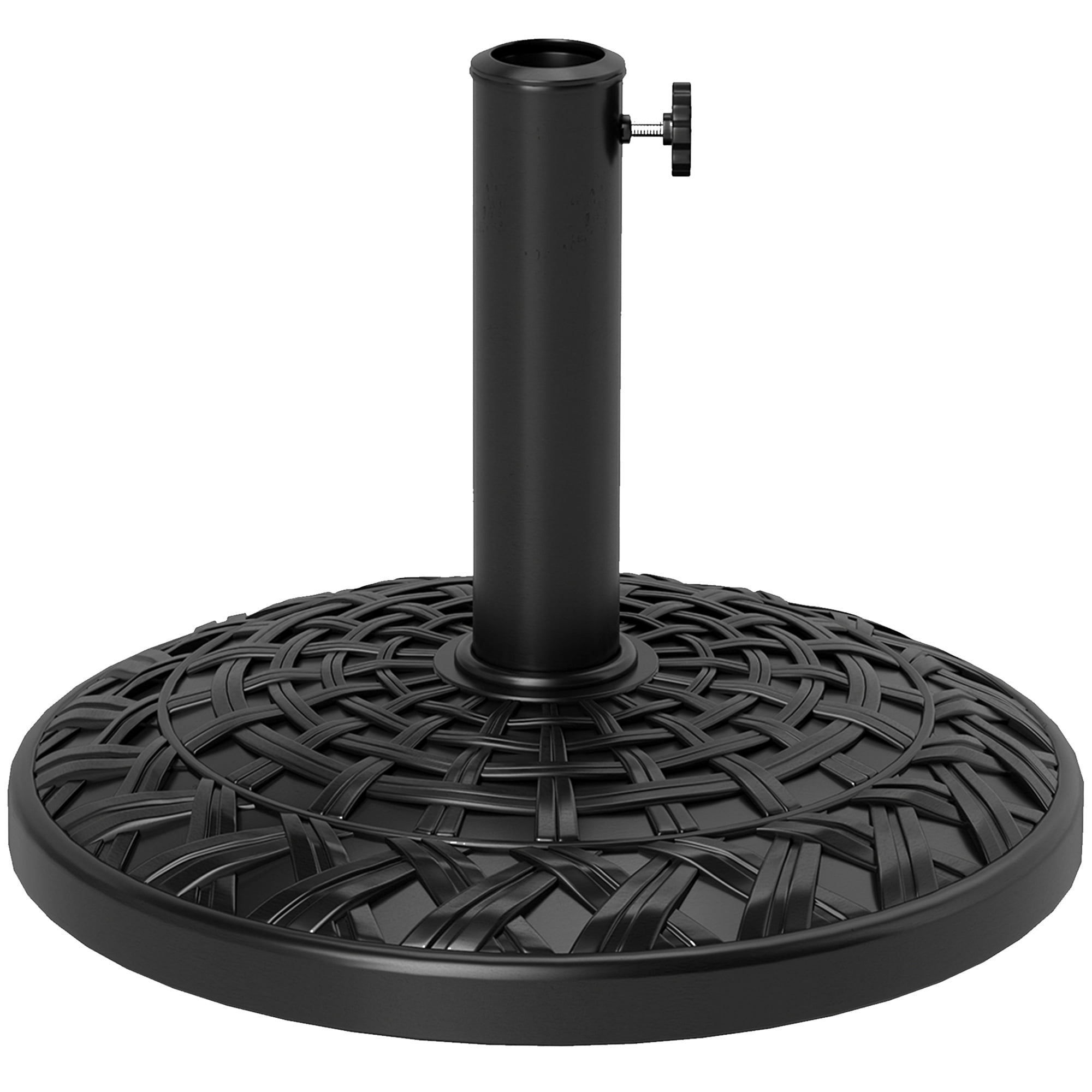 Outsunny 19" Patio Umbrella Base, 26 lbs Concrete Heavy Duty Patio Umbrella Holder for 1.5"/1.9" Umbrella Poles, Black