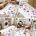 thumbnail image 5 of Colorful Wildflower Washable Area Rug 3x5 111 Bee Butterfly Purple Blue Pink Plant Low-Profile Large Area Rugs with Non Slip Backing Indoor Floor Carpet for Entrance Living Room Bedroom Home Office, 5 of 9