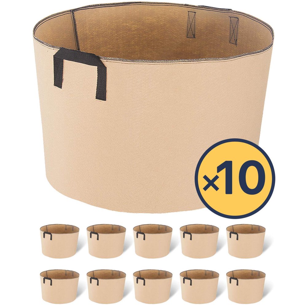 iPower 15Gallon 10Pack Grow Bags Fabric Aeration Pots Container with