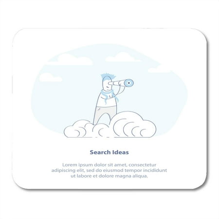 KDAGR Search for Ideas Outline Infographic Symbol of Solution Research Researcher with Telescope on The Cloud Mousepad Mouse Pad Mouse Mat 9x10 inch