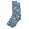 thumbnail image 3 of MeMoi Men's Embroidered Pugs Bamboo Crew Socks - Mens - Male, 10-13, Denim Heather, 3 of 3