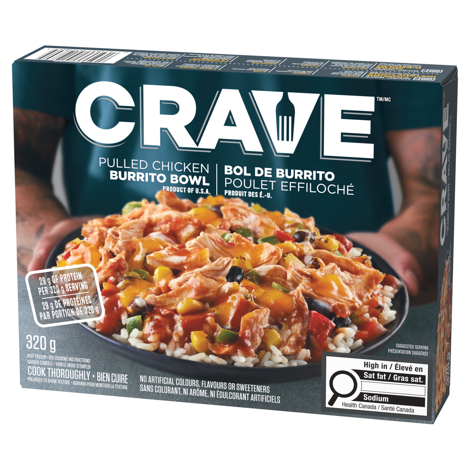 Crave Pulled Chicken Burrito Bowl Frozen Meal, 320g