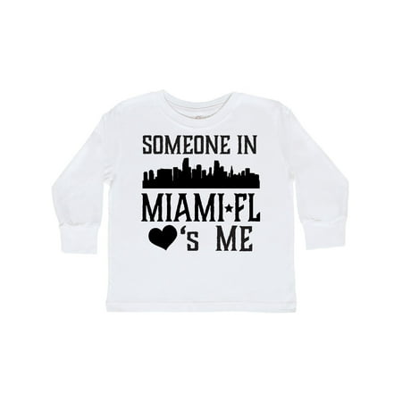 

Inktastic Miami Florida Someone Loves Me Skyline Gift Toddler Boy or Toddler Girl Long Sleeve T-Shirt