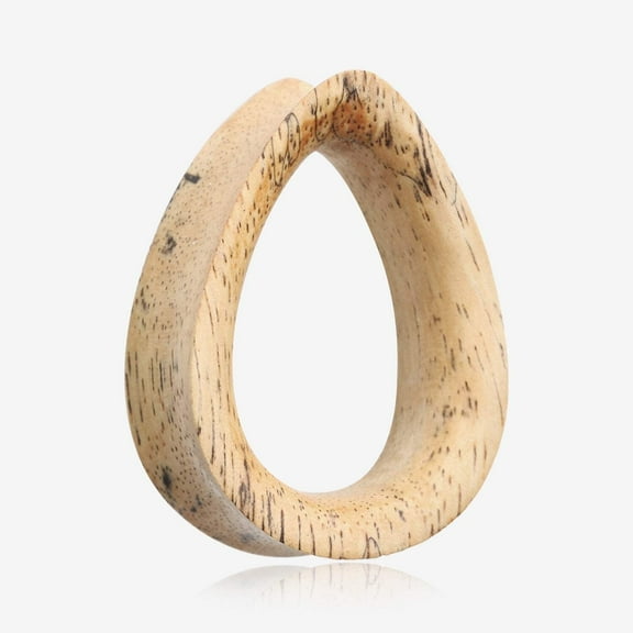 A Pair of Teardrop Old Tamarind Wood Double Flared Tunnel Plug