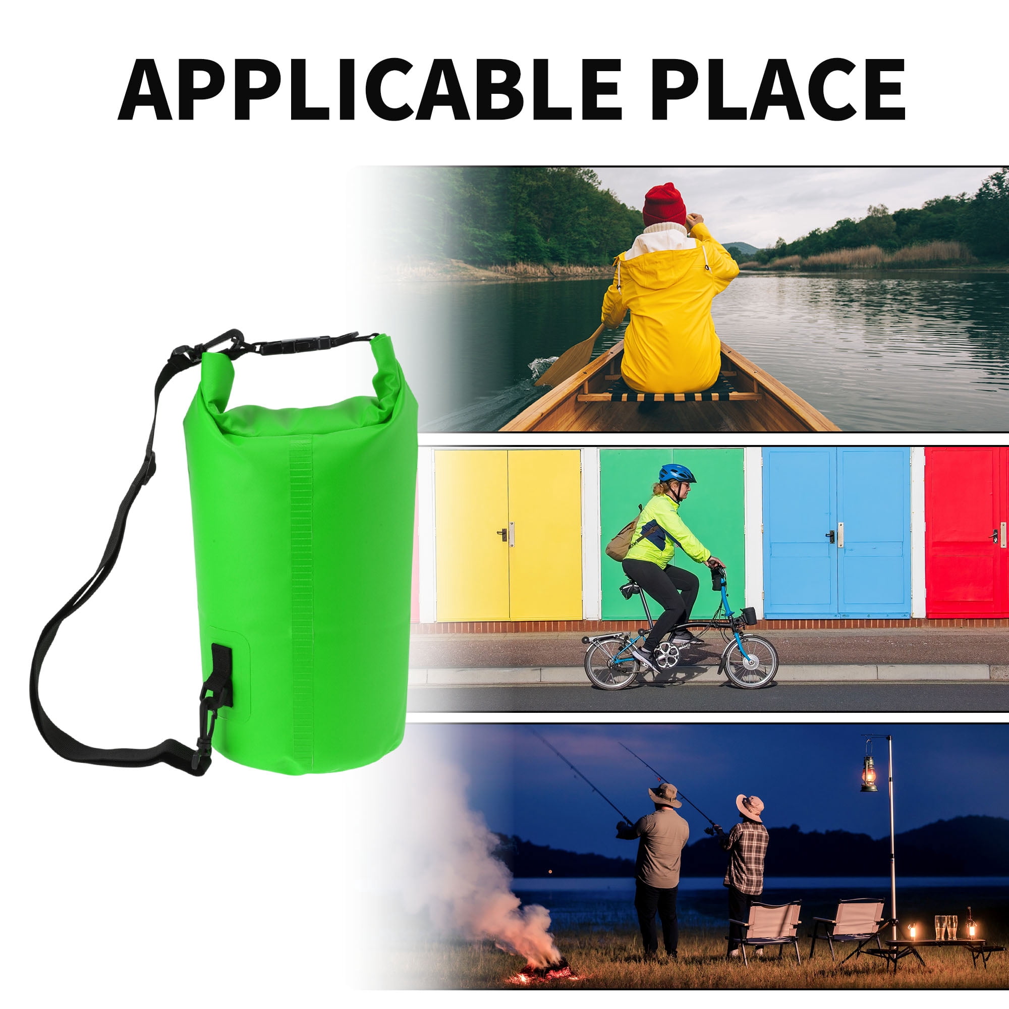Unique Bargains Durable Waterproof Dry Bag Green Pattern 1