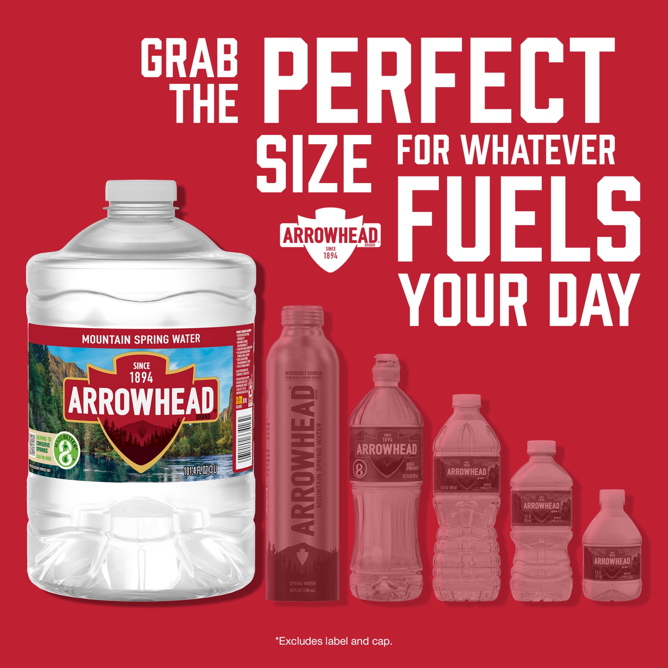 Arrowhead Mountain Spring Water, 3 Liter, Single Plastic Jug