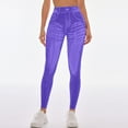 thumbnail image 4 of Ovticza High Waisted Skinny Butt Lifting Jeans Leggings Tummy Control Jeggings for Women with Pockets Purple M, 4 of 5